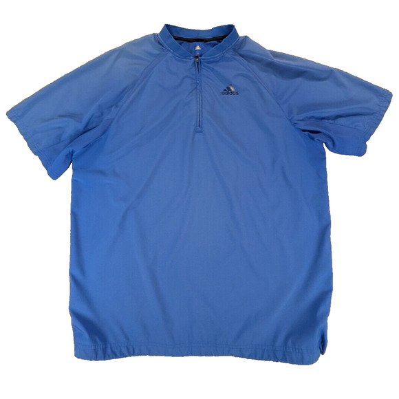 Adidas Pullover Jacket Large Men's 1/4 Zip Stretch Polyester Performance Sports - Picture 1 of 5